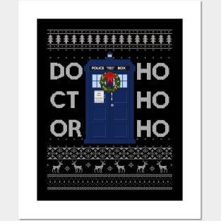 Doctor Who Tardis Ho Ho Ho Christmas Knit Posters and Art